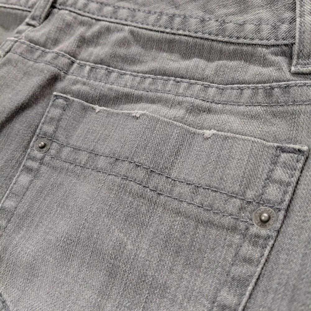 Ann Taylor LOFT Womens 10 Denim Gray Skirt Raw Hem Distressed Grunge Goth Witchy